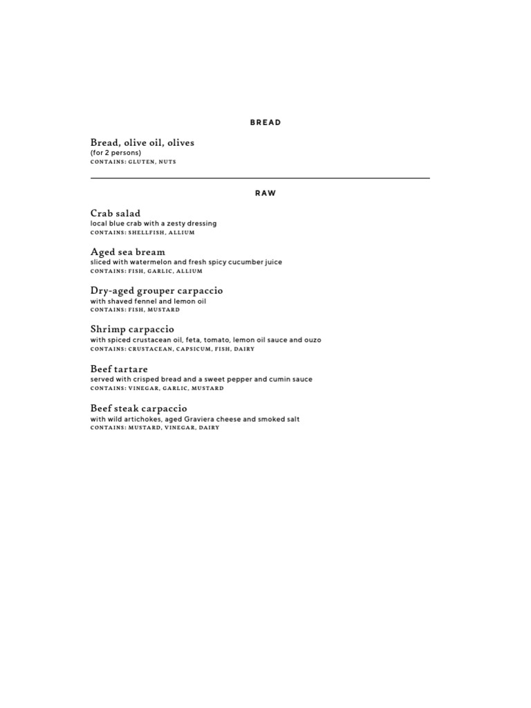 Nōema Restaurant Menu Overview | PDF | Foods | Cuisine