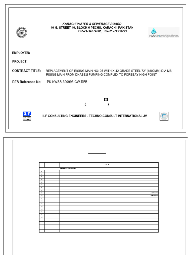 Karachi Rising Main No. 5 Drawings | PDF | Sanitary Sewer | Hydraulics
