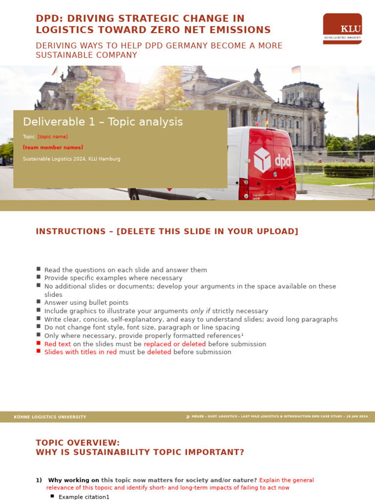 DPD's Path to Sustainable Logistics | PDF