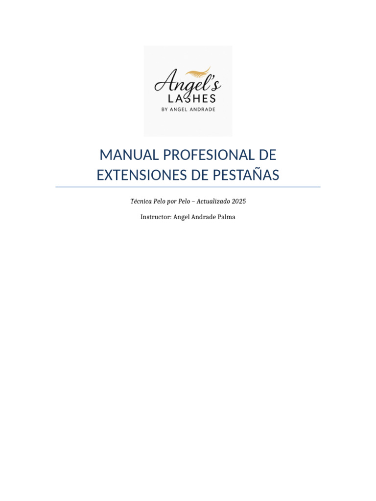 Manual Curso Extensiones de Pestañas Angel S Lashes | PDF