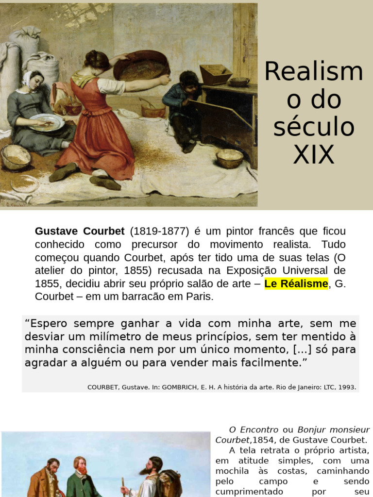 Realismo no Século XIX: Arte e Ciência | PDF | Realismo (artes ...