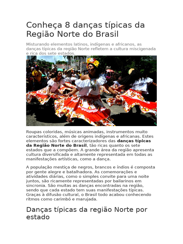 8 Danças Típicas da Região Norte | PDF