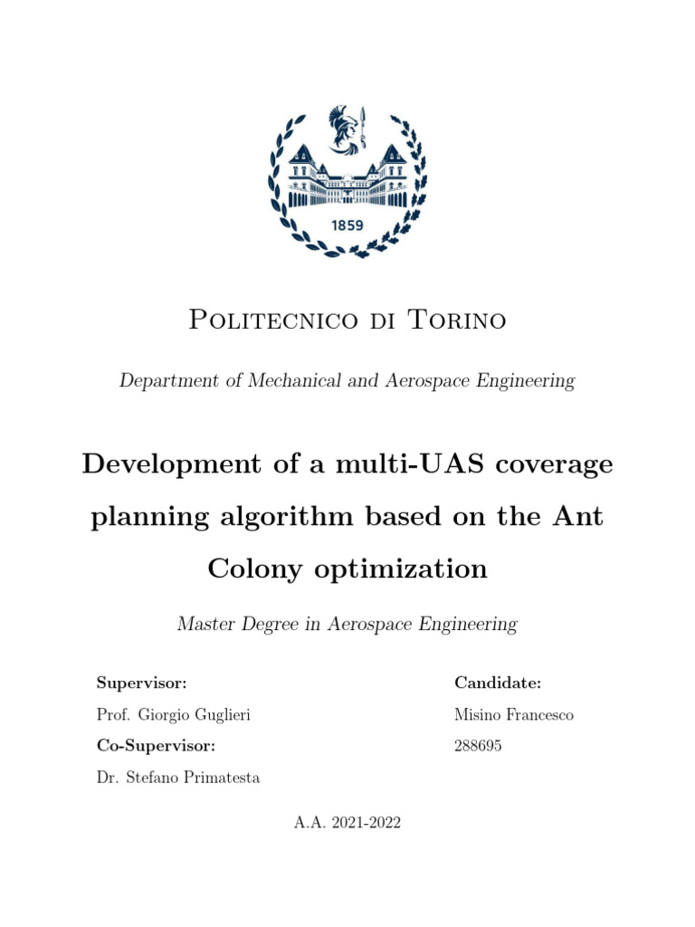 Development of A Multi-UAS Coverage Planning Algo Based On Ant Colony ...