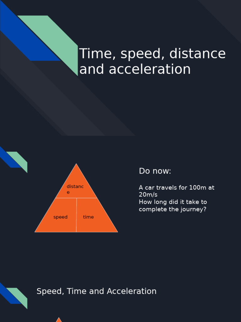 Time, Speed, Distance, and Acceleration Calculations | PDF