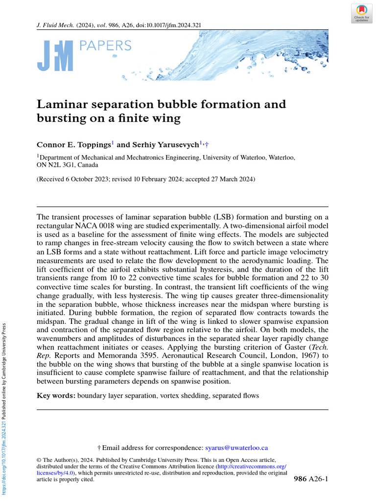 Laminar Separation Bubble Formation and Bursting On A Finite Wing | PDF ...