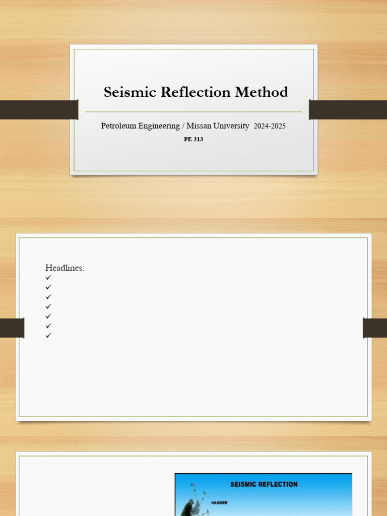 Seismic Reflection Method Overview | PDF | Reflection Seismology ...
