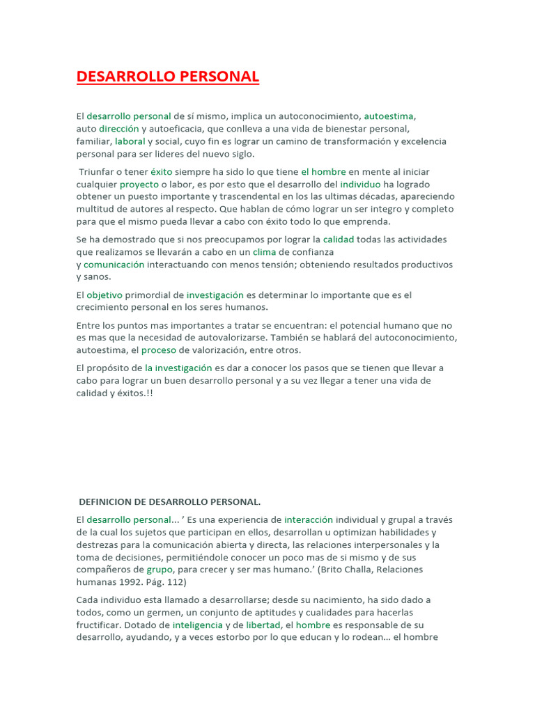 Guía Completa sobre Desarrollo Personal | PDF | Aprendizaje | Autoestima