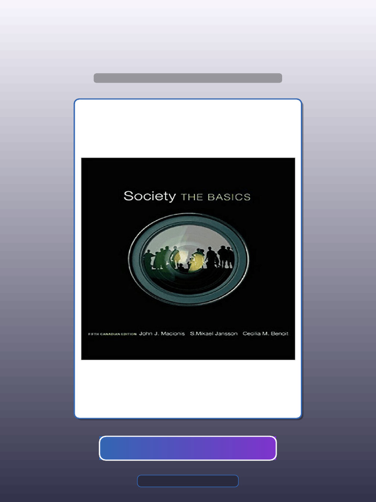 Society The Basics Canadian Edition 5th Edition by Macionis Ebook