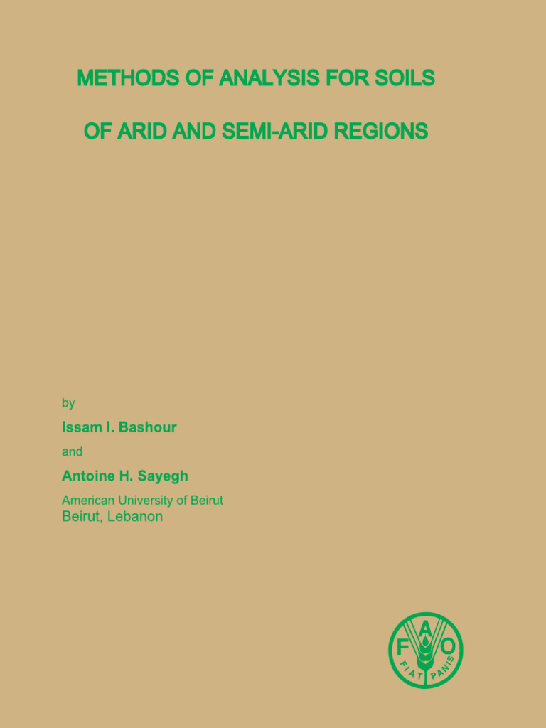 Bashour Book Analysis of Soils in Arid and Semi Arid Regions | PDF ...