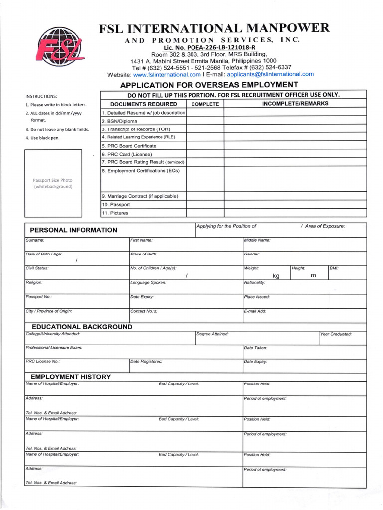 FSL Application Form | PDF | Chess Theory