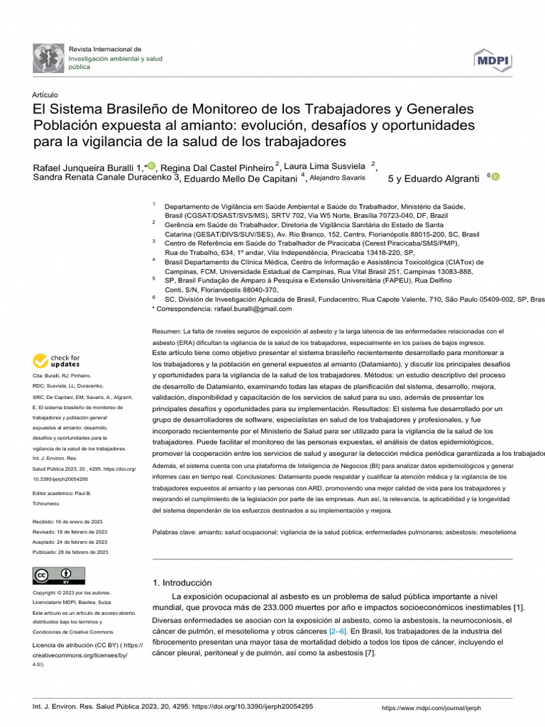 monitoring workers exposed to asbestos PDF Amianto Cuidado de la monitoring workers exposed to asbestos PDF Amianto Cuidado de la