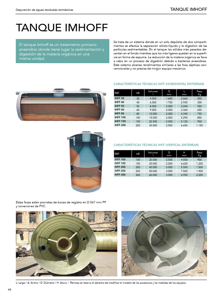 Tanque Imhoff: Tratamiento de Aguas Residuales | PDF | Ingeniería ...
