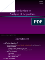 Introduction To Analysis of Algorithms: COMP171 Fall 2005