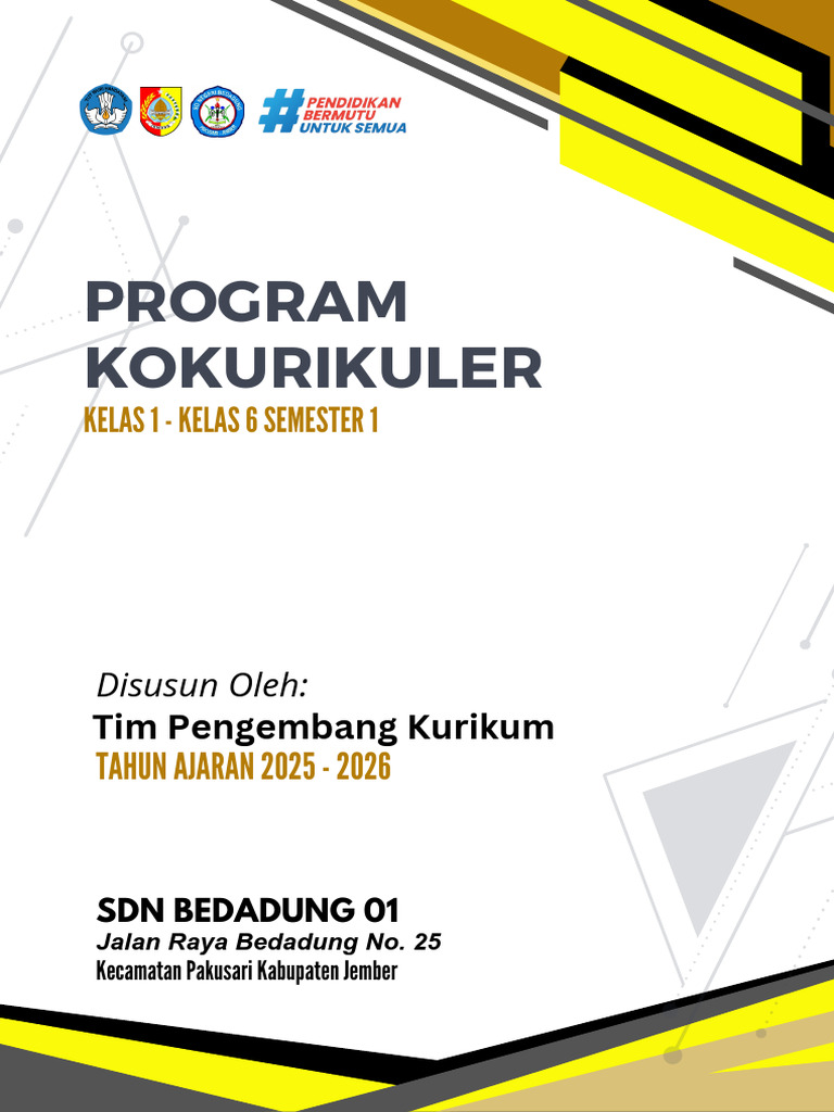 Program Kokurikuler Kelas 1 SD 2025-2026 | PDF