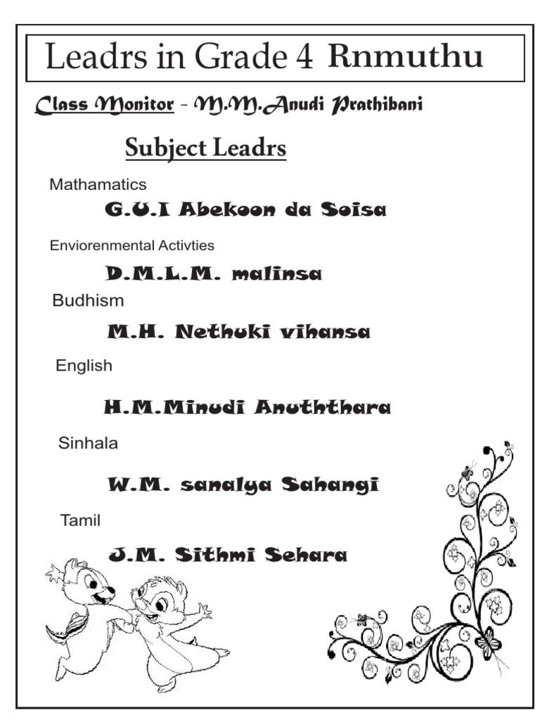 Subject Leaders 4 R | PDF