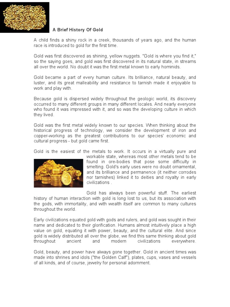 A Brief History of Gold | PDF | Gold | Gold Mining