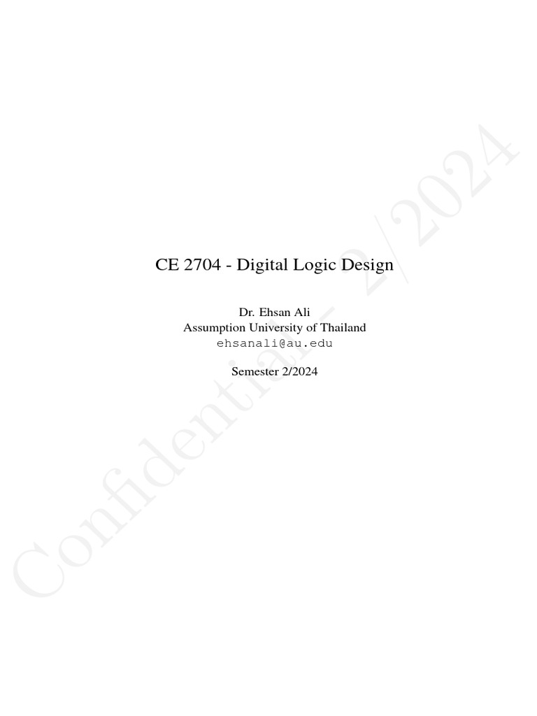CE2704 Digital Logic Design Assignments | PDF | Electronic Engineering ...