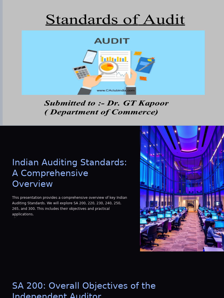 Overview of Indian Auditing Standards | PDF | Audit | Internal Control