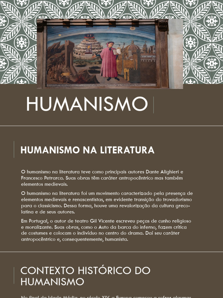 Humanismo: Literatura e Contexto Histórico | PDF | Classicismo | Humanismo