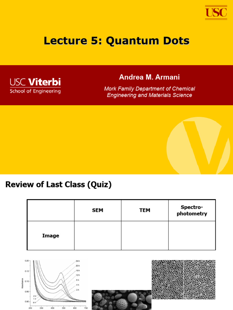 MASC 350 Lect 5 - Quantum Dot | PDF | Quantum Mechanics | Schrödinger ...