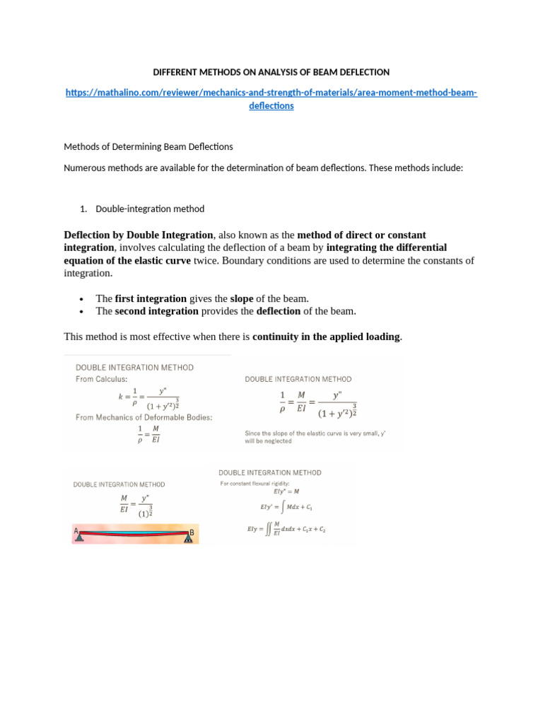 Beam Deflection Analysis Methods | PDF | Beam (Structure) | Bending