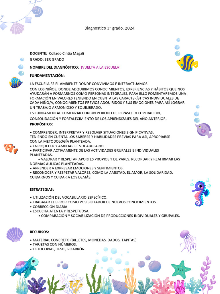 Diagnóstico Educativo 3er Grado 2024 | PDF | Aprendizaje | Plan de estudios
