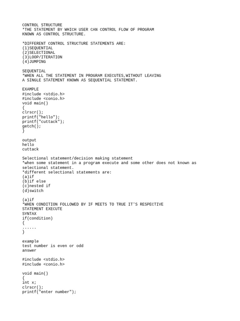Understanding Control Structures in Programming | PDF | Control Flow ...