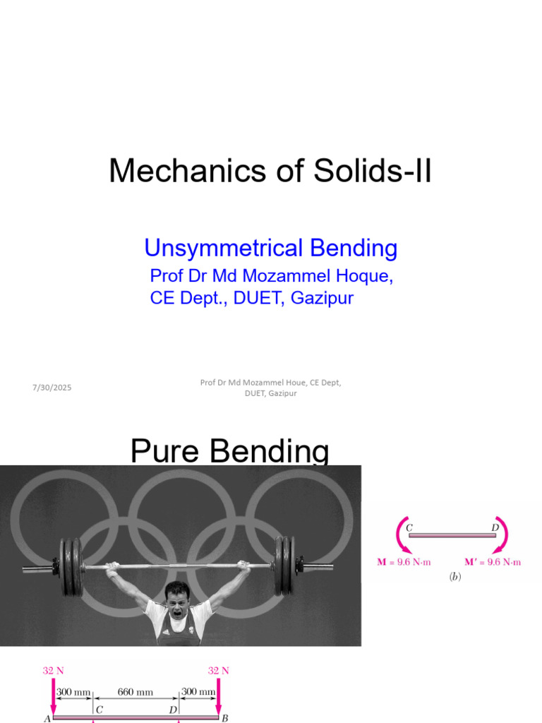 Skew Bending in Structural Mechanics | PDF | Bending | Physical Sciences