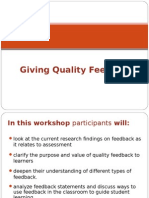 Giving Effective Feedback to Guide Learning
