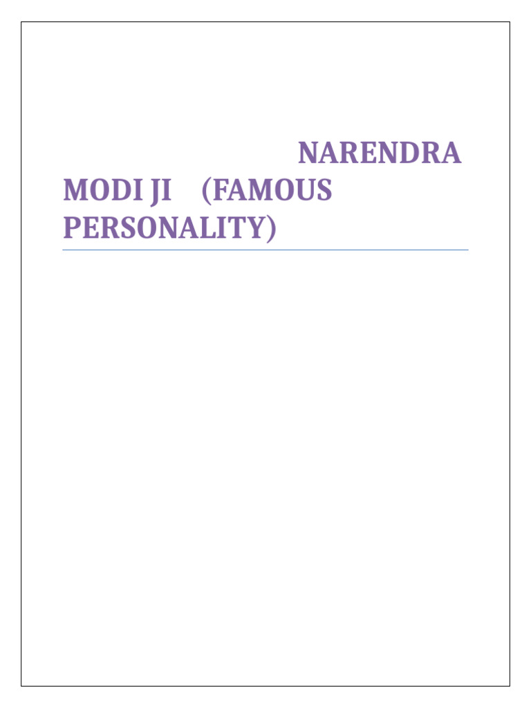 Narendra Modi: Journey to PM of India | PDF