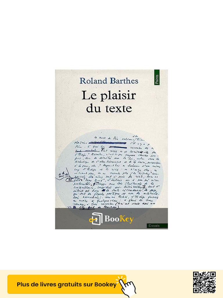 Plaisir de la lecture selon Barthes | PDF | Bonheur | Plaisir