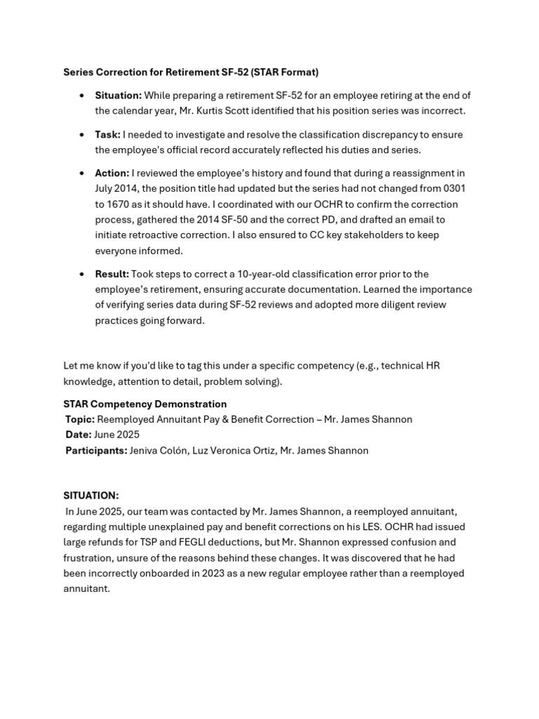 STAR Competency Demonstration | PDF | Résumé | Psychologist