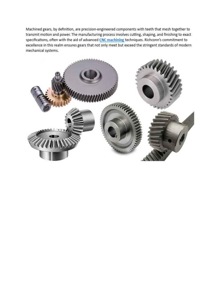 Precision Machined Gears Overview | PDF