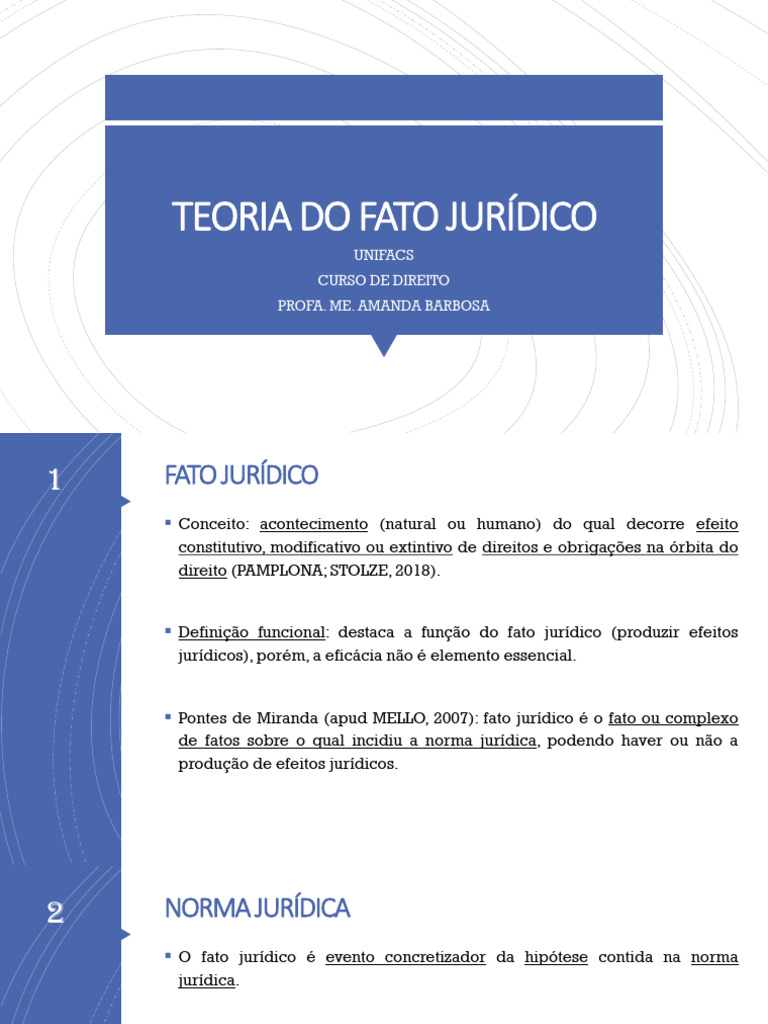 Teoria do Fato Jurídico no Direito | PDF | Sanções (jurídico ...