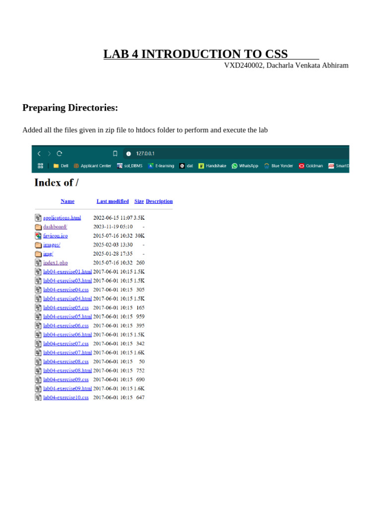 CSS Lab Exercises and Results | PDF | Html Element | Typography