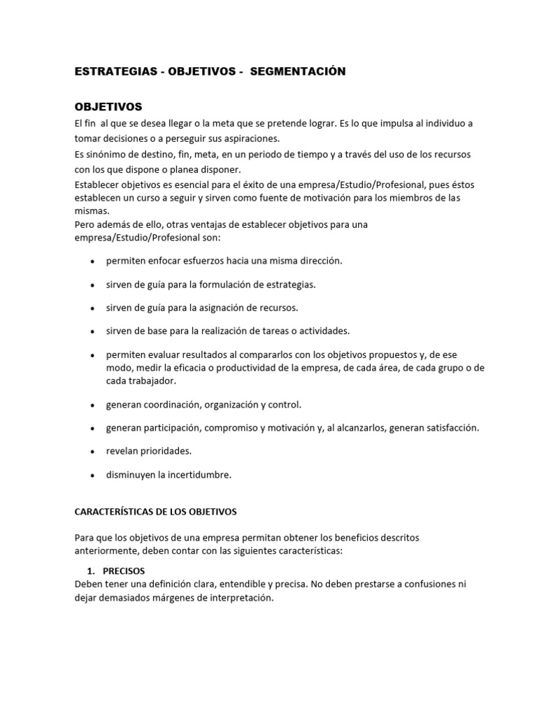 Estrategias y Objetivos en Marketing | PDF | Marketing | Producto (Negocio)