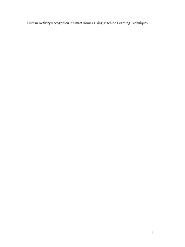 Machine Learning for Human Activity Recognition in Smart Homes | PDF ...