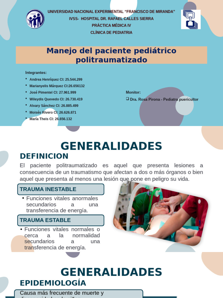 Manejo Del Paciente Pediatrico Politraumatizado Agosto 2023 | PDF ...