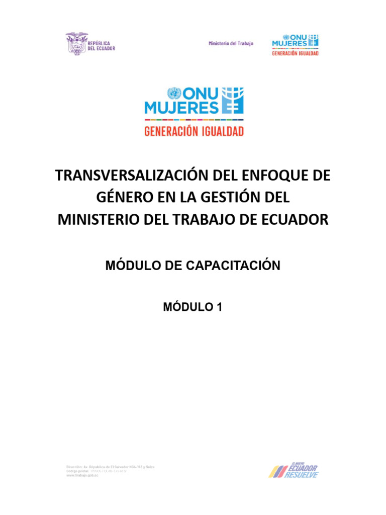 Igualdad de Género en el Trabajo en Ecuador | PDF | Igualdad de género ...