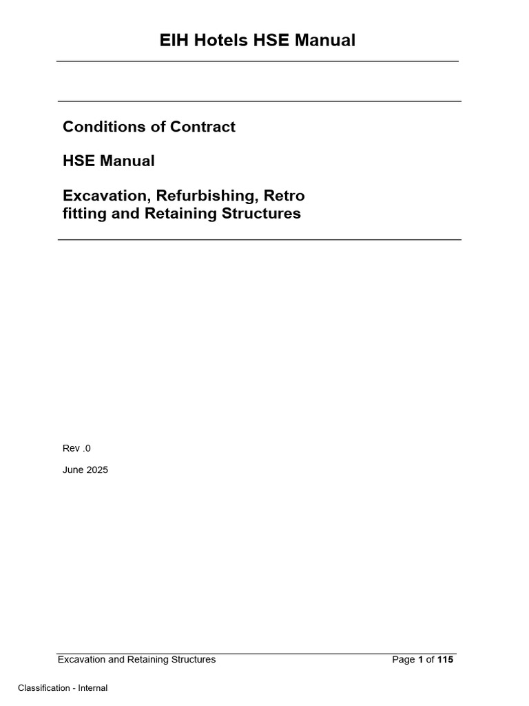 HSE Manual for Excavation Projects | PDF | Safety | Occupational Safety ...