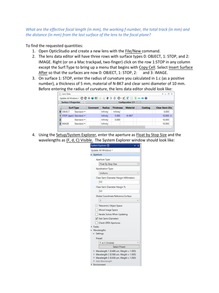 Lens Design in OpticStudio Guide | PDF | Optics | Light