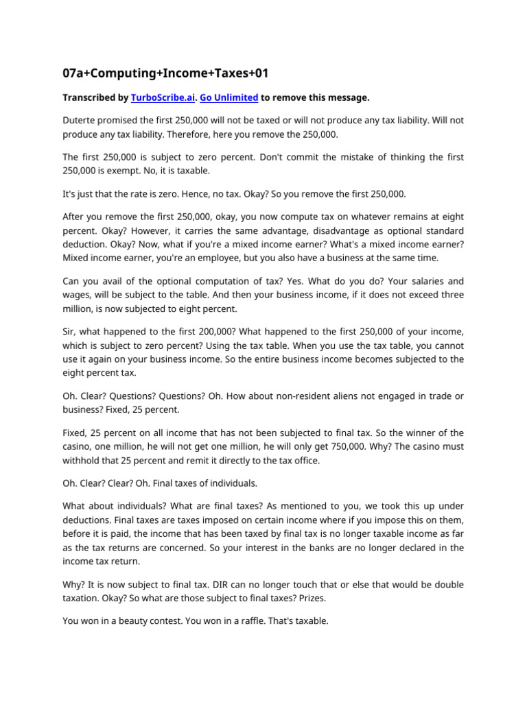 07a Computing Income Taxes 01c | PDF | Taxes | Capital Gains Tax