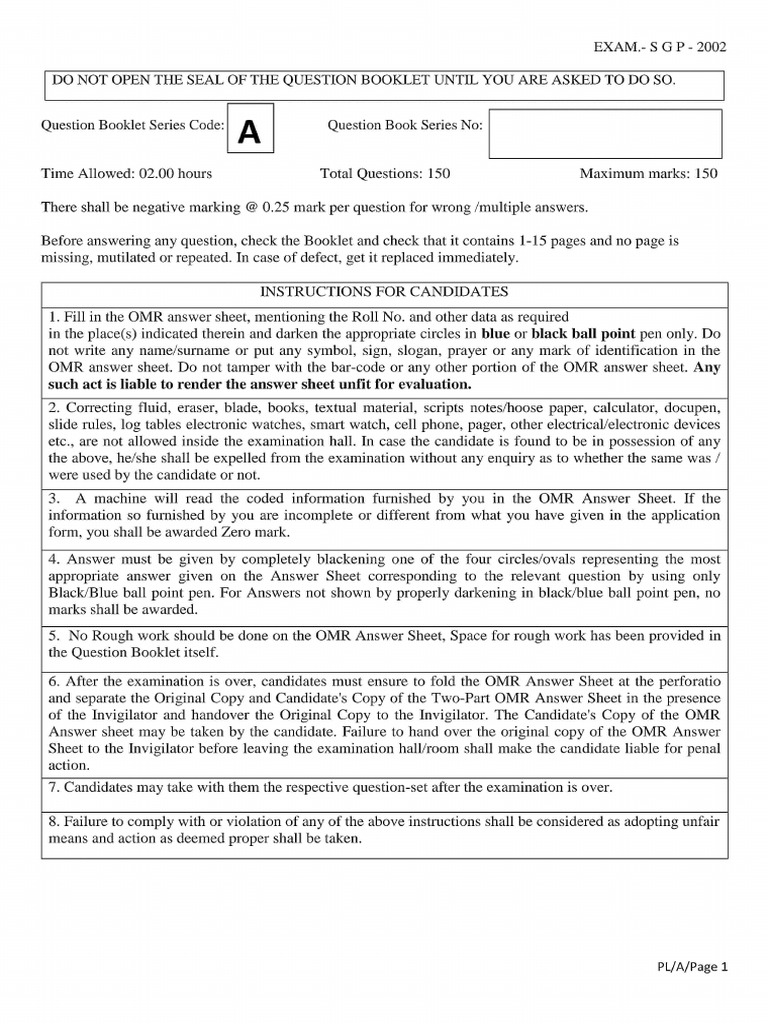 OSSC CPGLRE 2022-23 Prelims Paper - 250130 - 185751 | PDF