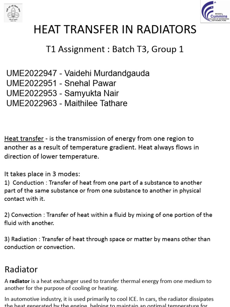 Heat Transfer in Automobile Radiators | PDF | Radiator | Heat Transfer