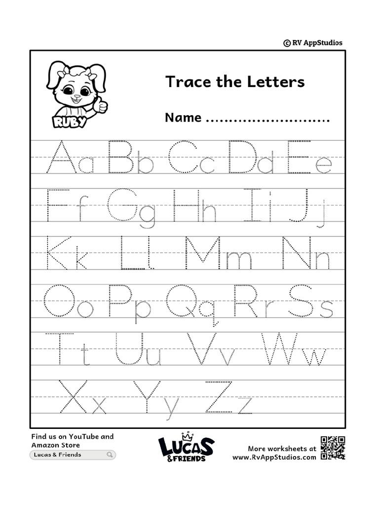 124 Free Printable Worksheets for Kids a z Alphabet Letter Tracing Worksheet a z Alphabet Letter ...