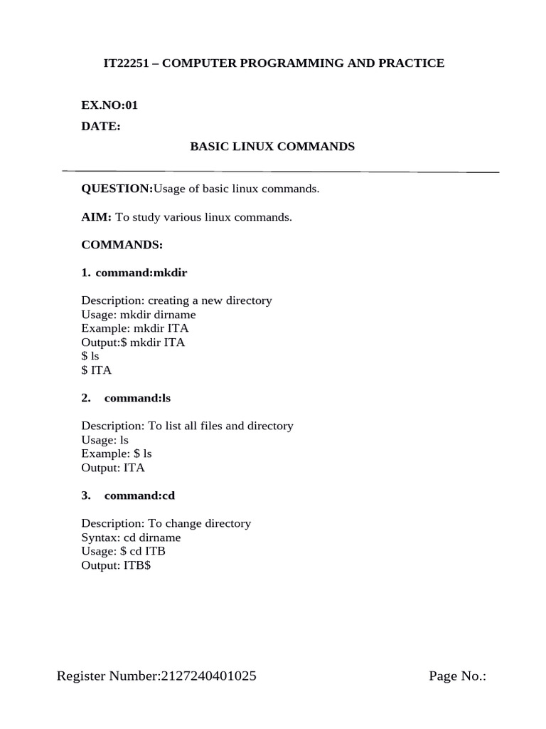 Basic Linux Commands and C Programming Examples | PDF | Solar System ...