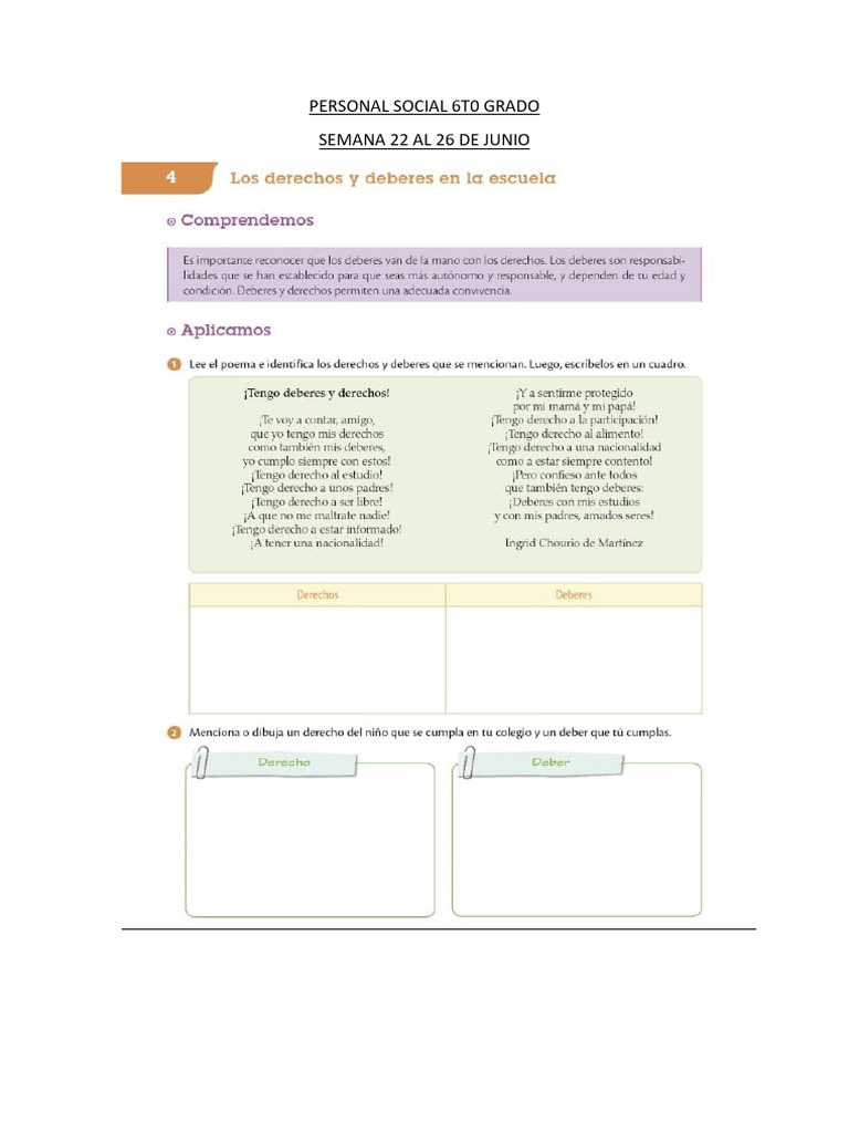 Personal Social 6T0 Grado 6 | PDF