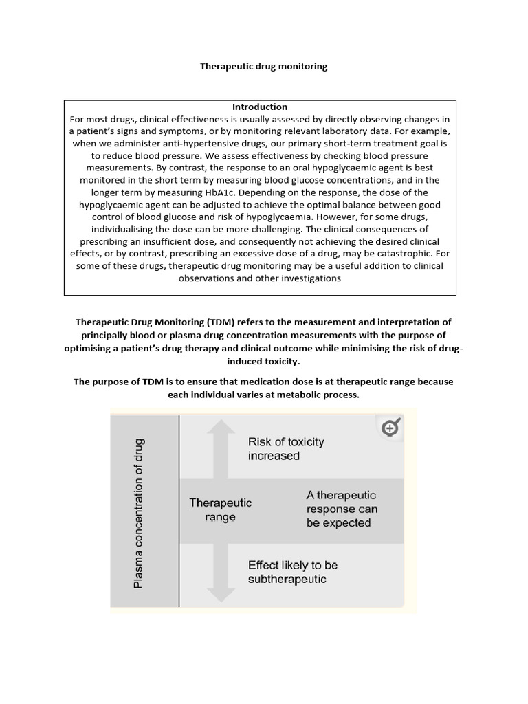 Overview of Therapeutic Drug Monitoring | PDF | Dose (Biochemistry ...