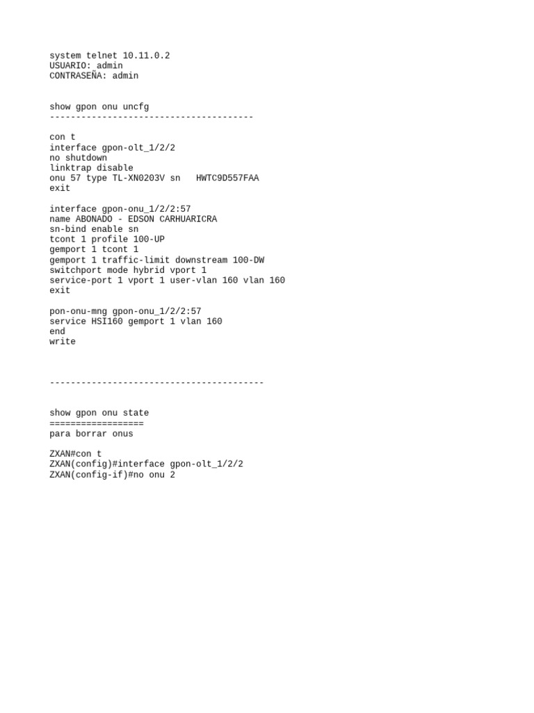 GPON ONU Configuration Guide | PDF