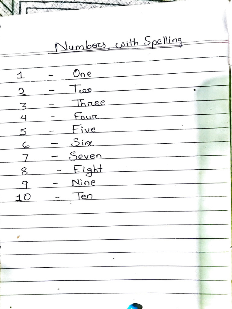 Numbers With Spelling | PDF